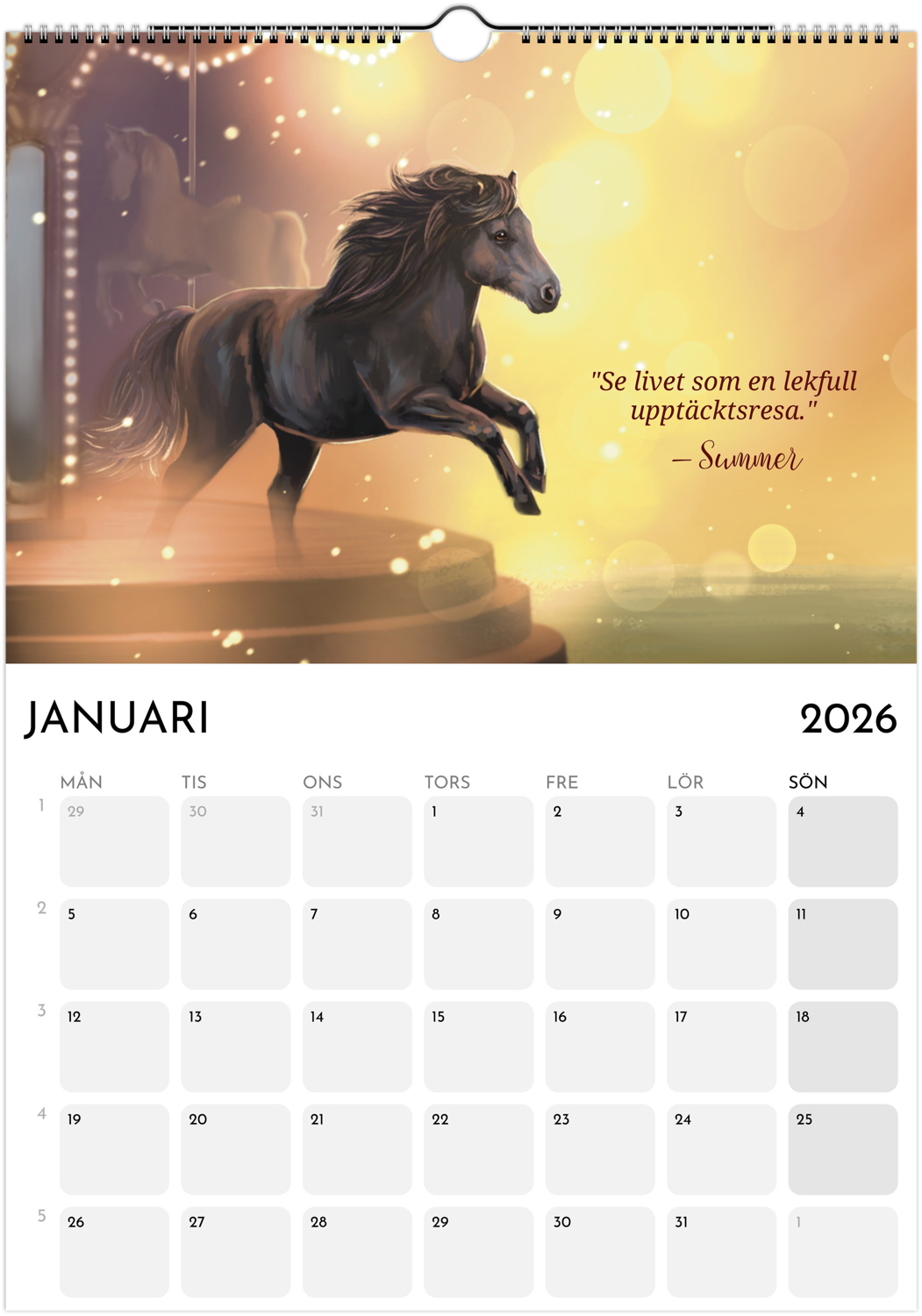 Kalender A4 Hästarnas Budskap